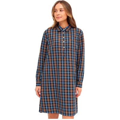 Redgreen Robe Courte à Manches Longues Dodo Brown Check XL Femme - Publicité Redgreen Robe Courte à Manches Longues Dodo Brown Check XL Femme - Publicité