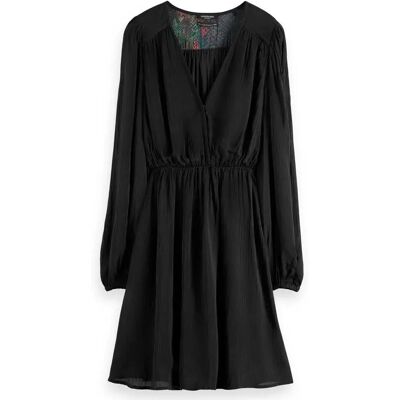 Scotch & Soda Robe Courte à Manches Longues Balloon Evening Black 40 Femme - Publicité Scotch & Soda Robe Courte à Manches Longues Balloon Evening Black 40 Femme - Publicité
