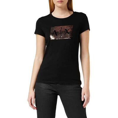Giorgio Armani Exchange T-shirt à Manches Courtes 8nytdl Black W / Gold S Femme - Publicité Giorgio Armani Exchange T-shirt à Manches Courtes 8nytdl Black W / Gold S Femme - Publicité