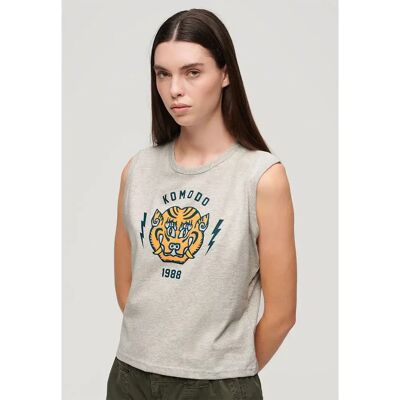Superdry W6011981A T-shirt sans manches en coton biologique - Décontracté - Publicité Superdry W6011981A T-shirt sans manches en coton biologique - Décontracté - Publicité