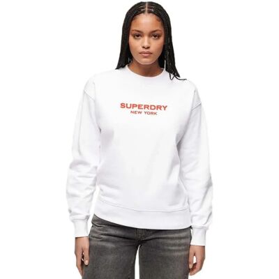 Superdry Sweat-shirt Sport Luxe Loose Brilliant White M - Publicité Superdry Sweat-shirt Sport Luxe Loose Brilliant White M - Publicité