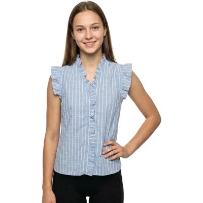 Vero Moda Chemise à Manches Courtes Kaori Cornflower Blue / Stripes Cloud Dancer L Femme - Publicité Vero Moda Chemise à Manches Courtes Kaori Cornflower Blue / Stripes Cloud Dancer L Femme - Publicité