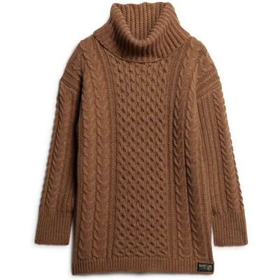 Superdry Robe Midi à Manches Longues Cable Island Caramel Twist M Femme - Publicité Superdry Robe Midi à Manches Longues Cable Island Caramel Twist M Femme - Publicité