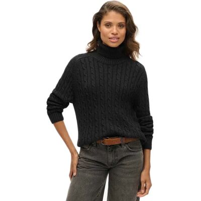 Superdry Pull à Col Roulé Slouchy Cable Dark Charcoal Grey XL Femme - Publicité Superdry Pull à Col Roulé Slouchy Cable Dark Charcoal Grey XL Femme - Publicité
