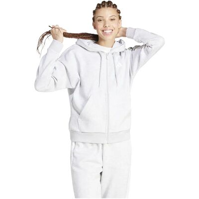Adidas Sweat-shirt à Zip Essentials 3 Stripes Fleece Light Grey Heather / White S Femme - Publicité Adidas Sweat-shirt à Zip Essentials 3 Stripes Fleece Light Grey Heather / White S Femme - Publicité