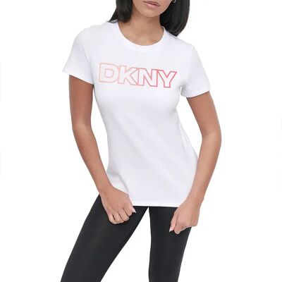 Dkny T-shirt à Manches Courtes Ombre Outline Logo White / Tropical Peach M Femme - Publicité Dkny T-shirt à Manches Courtes Ombre Outline Logo White / Tropical Peach M Femme - Publicité