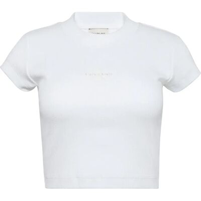 Calvin Klein Jeans T-shirt à Manches Courtes Monogram Baby Brilliant White S Femme - Publicité Calvin Klein Jeans T-shirt à Manches Courtes Monogram Baby Brilliant White S Femme - Publicité