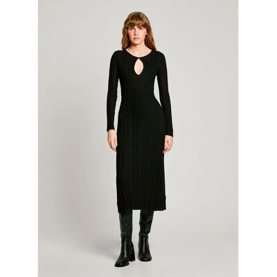 Pepe Jeans Robe Longue à Manches Longues Natasha Black XS - Publicité Pepe Jeans Robe Longue à Manches Longues Natasha Black XS - Publicité