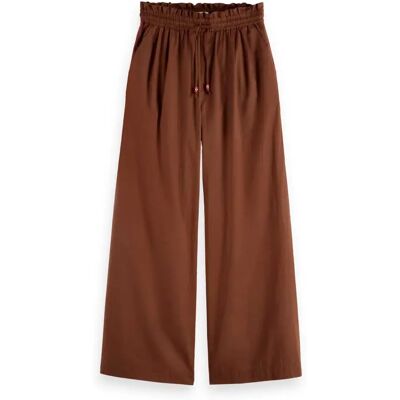 Scotch & Soda Pantalon Taille Haute Voile Wide Leg Pull On Cold Brew XS Femme - Publicité Scotch & Soda Pantalon Taille Haute Voile Wide Leg Pull On Cold Brew XS Femme - Publicité