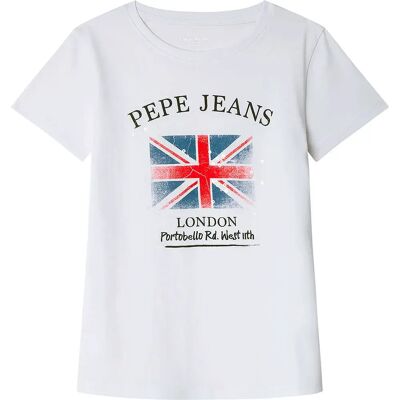 Pepe Jeans T-shirt à Manches Courtes Flag White 12 Années - Publicité Pepe Jeans T-shirt à Manches Courtes Flag White 12 Années - Publicité