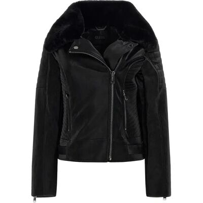 Guess Veste En Cuir Darcey Biker Jet Black A996 2Xl Femme - Publicité Guess Veste En Cuir Darcey Biker Jet Black A996 2Xl Femme - Publicité