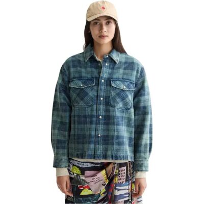 Scotch & Soda Chemise Surchemise Washed Denim Checked Loose Fit Indigo Check 36 Femme - Publicité Scotch & Soda Chemise Surchemise Washed Denim Checked Loose Fit Indigo Check 36 Femme - Publicité