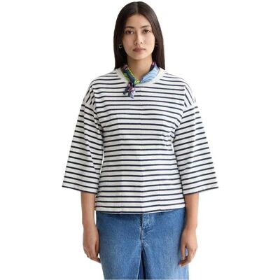 Scotch & Soda T-shirt à Manches 3/4 Washed Striped Breton Shaping Details Blue White Stripes XS Femme - Publicité Scotch & Soda T-shirt à Manches 3/4 Washed Striped Breton Shaping Details Blue White Stripes XS Femme - Publicité