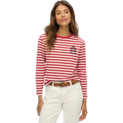 Superdry T-shirt à Manches Longues Country Club Stripe Red Stripe XS Femme - Publicité Superdry T-shirt à Manches Longues Country Club Stripe Red Stripe XS Femme - Publicité
