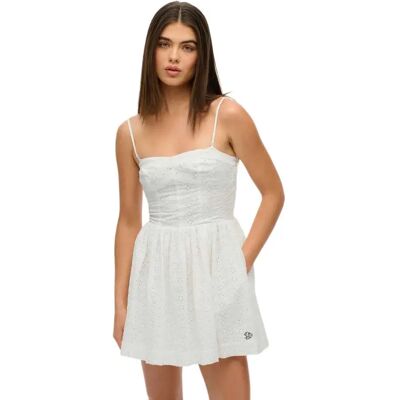 Superdry Robe Courte Sans Manches Broderie Cami Chalk White Broderie S Femme - Publicité Superdry Robe Courte Sans Manches Broderie Cami Chalk White Broderie S Femme - Publicité