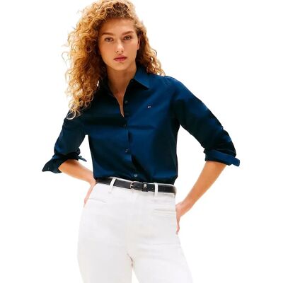 Tommy Hilfiger Chemise à Manches Longues Ww0ww43577 Dark Night Navy 44 Femme - Publicité Tommy Hilfiger Chemise à Manches Longues Ww0ww43577 Dark Night Navy 44 Femme - Publicité