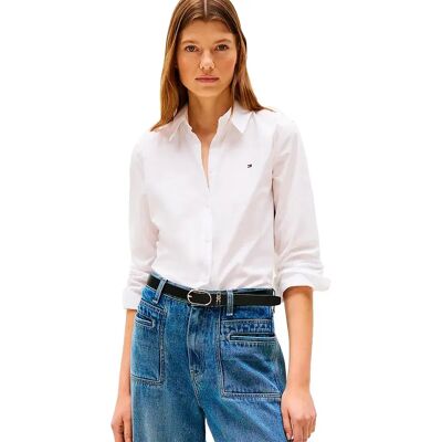 Tommy Hilfiger Chemise à Manches Longues Ww0ww43577 Th Optic White 44 Femme - Publicité Tommy Hilfiger Chemise à Manches Longues Ww0ww43577 Th Optic White 44 Femme - Publicité