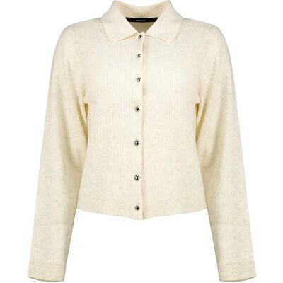 Vero Moda Cardigan Exciting Birch / Detail Melange W Gun Metal Buttons L Femme - Publicité Vero Moda Cardigan Exciting Birch / Detail Melange W Gun Metal Buttons L Femme - Publicité