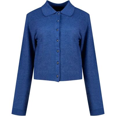 Vero Moda Cardigan Exciting Dark Denim / Detail Melange W Gun Metal Buttons L Femme - Publicité Vero Moda Cardigan Exciting Dark Denim / Detail Melange W Gun Metal Buttons L Femme - Publicité