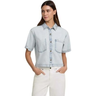 Guess Jeans Chemise à Manches Courtes W5gh0fd5m83 Boxy Fit River Light Vinta S Femme - Publicité Guess Jeans Chemise à Manches Courtes W5gh0fd5m83 Boxy Fit River Light Vinta S Femme - Publicité