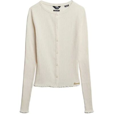 Superdry Cardigan Essential Rib Desert Bone Off White XL Femme - Publicité Superdry Cardigan Essential Rib Desert Bone Off White XL Femme - Publicité