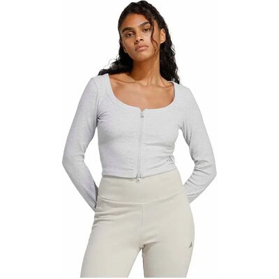 Adidas Cardigan Season Essentials Rib Light Grey Heather L Femme - Publicité Adidas Cardigan Season Essentials Rib Light Grey Heather L Femme - Publicité