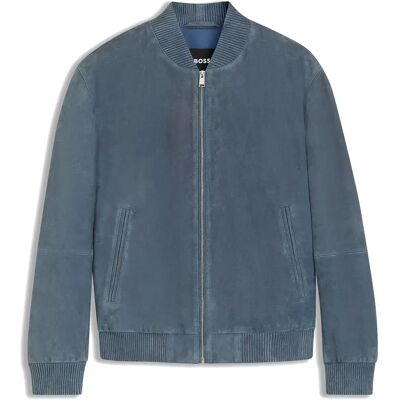 Boss Veste En Cuir Muller 10248409 01 Open Blue 46 Homme - Publicité Boss Veste En Cuir Muller 10248409 01 Open Blue 46 Homme - Publicité