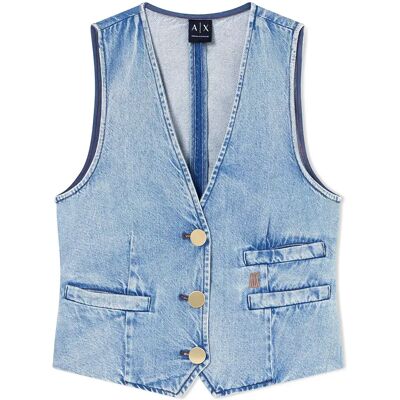 Giorgio Armani Exchange Gilet Xw002263_af21338 Blue Denim 44 Femme - Publicité Giorgio Armani Exchange Gilet Xw002263_af21338 Blue Denim 44 Femme - Publicité