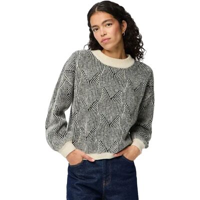 Pieces Pull Jenna O-neck Knit Whitecap Gray / Black XS Femme - Publicité Pieces Pull Jenna O-neck Knit Whitecap Gray / Black XS Femme - Publicité