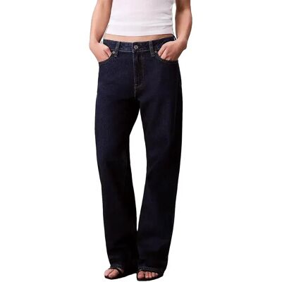 Calvin Klein Jeans Jean Signature 90´s Lv047d901g Straight Fit True Indigo 25 Femme - Publicité Calvin Klein Jeans Jean Signature 90´s Lv047d901g Straight Fit True Indigo 25 Femme - Publicité