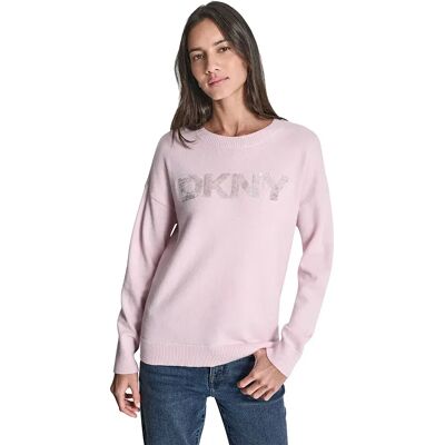 Dkny Pull Sequin Logo Embellis Pink Moon / Lt Silver L Femme - Publicité Dkny Pull Sequin Logo Embellis Pink Moon / Lt Silver L Femme - Publicité
