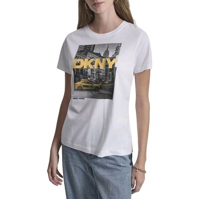 Dkny T-shirt à Manches Courtes Taxi Photoreal Logo White / Taxi Cab Yello S Femme - Publicité Dkny T-shirt à Manches Courtes Taxi Photoreal Logo White / Taxi Cab Yello S Femme - Publicité