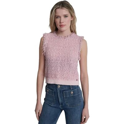 Dkny Pull Sans Manches Tweed Fringe Trimmed Pink Moon Combo M Femme - Publicité Dkny Pull Sans Manches Tweed Fringe Trimmed Pink Moon Combo M Femme - Publicité