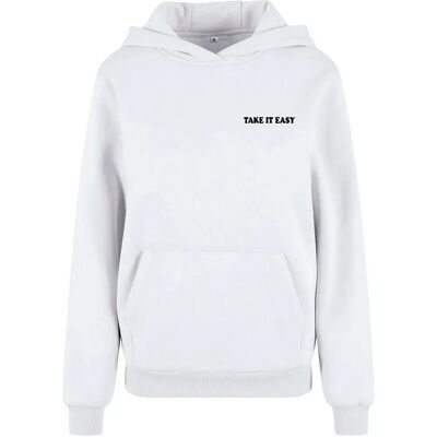 Miss Tee Sweat à Capuche Take It Easy Flowers White 2XL Femme - Publicité Miss Tee Sweat à Capuche Take It Easy Flowers White 2XL Femme - Publicité