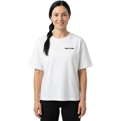 Miss Tee T-shirt à Manches Courtes Take It Easy Flowers White 2XL Femme - Publicité Miss Tee T-shirt à Manches Courtes Take It Easy Flowers White 2XL Femme - Publicité