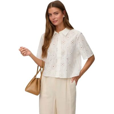 Vero Moda Chemise à Manches Courtes Eliza Snow White XS Femme - Publicité Vero Moda Chemise à Manches Courtes Eliza Snow White XS Femme - Publicité