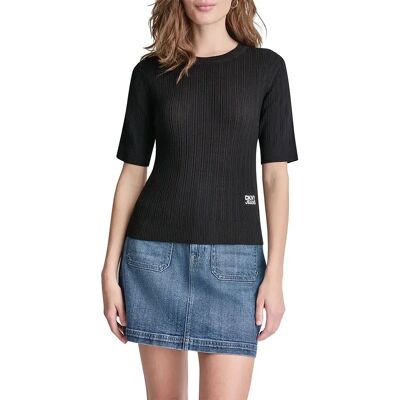 Dkny Pull Elbow Black / Ivy Black 2 M Femme - Publicité Dkny Pull Elbow Black / Ivy Black 2 M Femme - Publicité