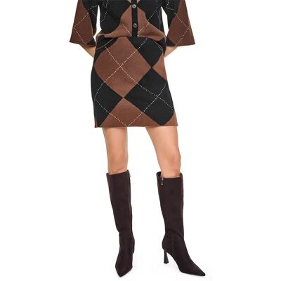 Dkny Jupe Courte Fuzzy Argyle Black / Chestnut Black L Femme - Publicité Dkny Jupe Courte Fuzzy Argyle Black / Chestnut Black L Femme - Publicité