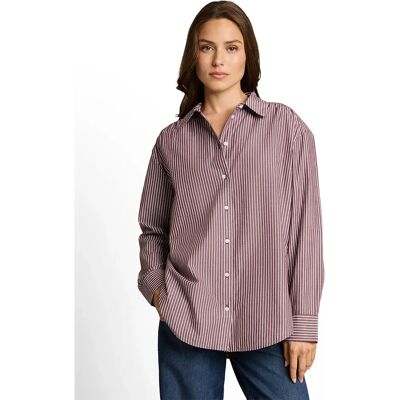 Tom Tailor Chemisier à Manches Longues 1052585 Preppy Plum White Stripe 42 Femme - Publicité Tom Tailor Chemisier à Manches Longues 1052585 Preppy Plum White Stripe 42 Femme - Publicité