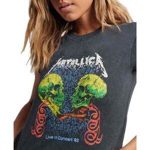 Superdry Metallica Cap Band Short Sleeve T-shirt Gris M Femme