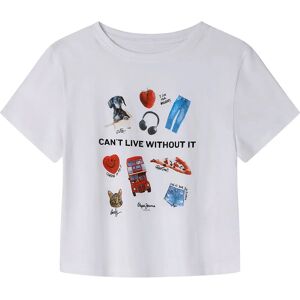 Pepe Jeans T-shirt à Manches Courtes Cyndi White 10 Années Fille - Publicité Pepe Jeans T-shirt à Manches Courtes Cyndi White 10 Années Fille - Publicité