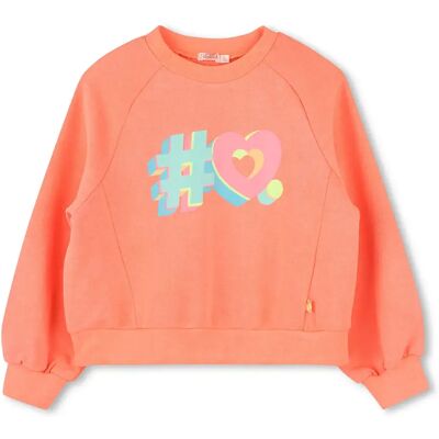 Billieblush Sweat-shirt U21035 Corail Fluo 24 Mois Fille - Publicité Billieblush Sweat-shirt U21035 Corail Fluo 24 Mois Fille - Publicité