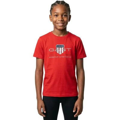 Gant T-shirt à Manches Courtes Archive Shield Bright Red 8-10 Années Garçon,Fille - Publicité Gant T-shirt à Manches Courtes Archive Shield Bright Red 8-10 Années Garçon,Fille - Publicité