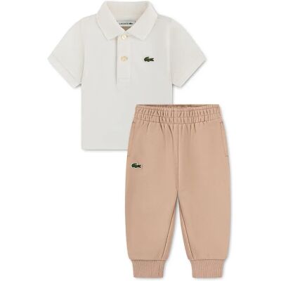 Lacoste Ensemble à Manches Courtes 547656 Farine 9 Mois Garçon - Publicité Lacoste Ensemble à Manches Courtes 547656 Farine 9 Mois Garçon - Publicité