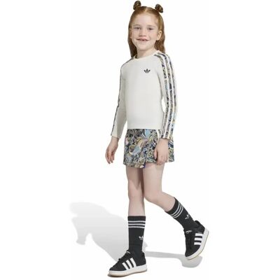 Adidas Originals Ensemble Slim Crop 3 Stripes Long Sleeve Top Regular Wrap Skort Cloud White / Multicolor / Night Indigo 3-4 Années Fille - Publicité Adidas Originals Ensemble Slim Crop 3 Stripes Long Sleeve Top Regular Wrap Skort Cloud White / Multicolor / Night Indigo 3-4 Années Fille - Publicité