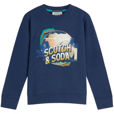 Scotch & Soda Sweat-shirt 183332 Regular Fit Twilight Blue 10 Années Garçon - Publicité Scotch & Soda Sweat-shirt 183332 Regular Fit Twilight Blue 10 Années Garçon - Publicité