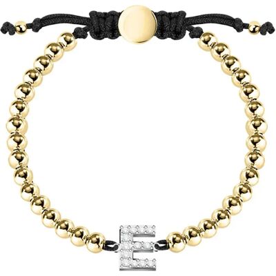 Le Petite Story Bracelet Boules Letter E Black / Golden One Size Femme - Publicité Le Petite Story Bracelet Boules Letter E Black / Golden One Size Femme - Publicité