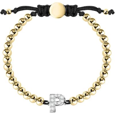 Le Petite Story Bracelet Boules Letter P Black / Golden One Size Femme - Publicité Le Petite Story Bracelet Boules Letter P Black / Golden One Size Femme - Publicité