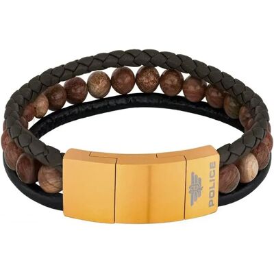 Police Bracelet Pj26552blk.06 Brown / Black One Size Homme - Publicité Police Bracelet Pj26552blk.06 Brown / Black One Size Homme - Publicité