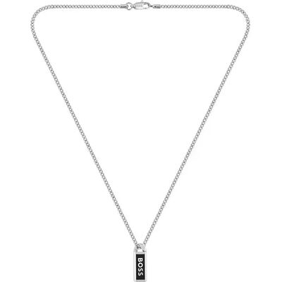 Boss Collier 1580677 Silver / Black One Size Homme - Publicité Boss Collier 1580677 Silver / Black One Size Homme - Publicité